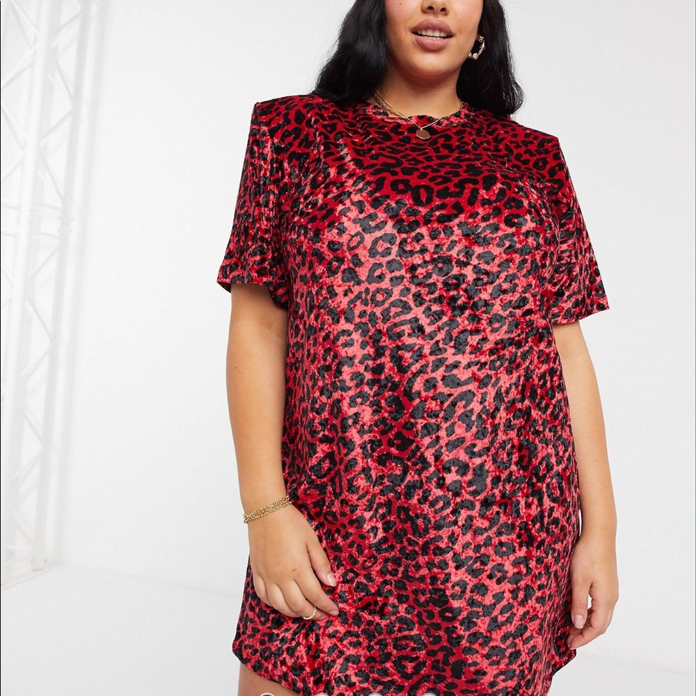 ASOS DESIGN shoulder pad short sleeve mini dress